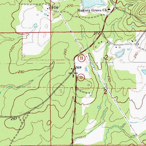Topographic Map of Midway School (historical), AR