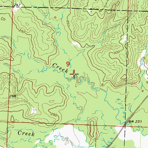Topographic Map of Blake Creek, AR
