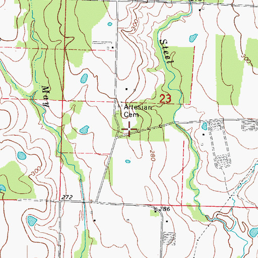 Topographic Map of Artesian Church (historical), AR