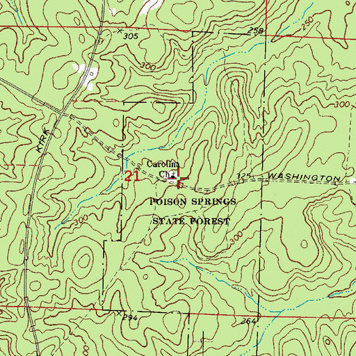 Topographic Map of Carolina School (historical), AR