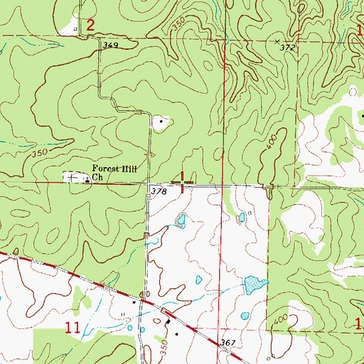 Topographic Map of Fairview Church (historical), AR