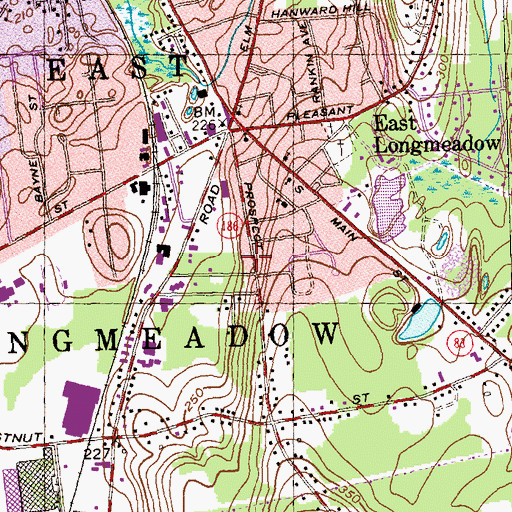 Topographic Map of Dunbar Shopping Center, MA