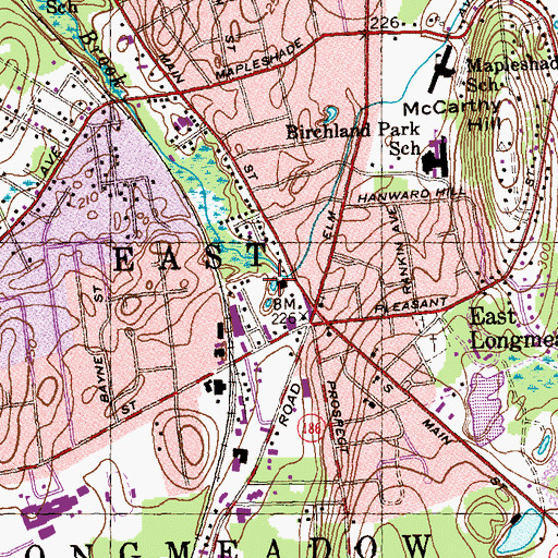 Topographic Map of Garden Plaza, MA
