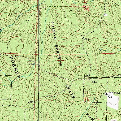Topographic Map of Harmony School (historical), AR