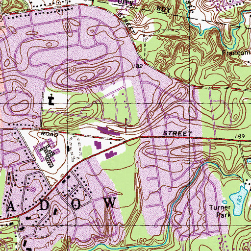Topographic Map of Longmeadow Plaza, MA