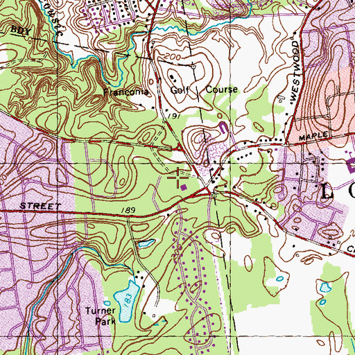 Topographic Map of Longmeadow Shops, MA