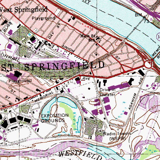 Topographic Map of Century Shopping Center, MA