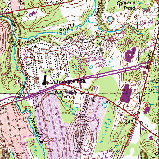 Topographic Map of Allen Street Shopping Center, MA