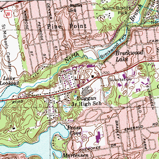 Topographic Map of Gateway Shopping Center, MA