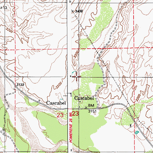 Topographic Map of Hot Springs Canyon, AZ