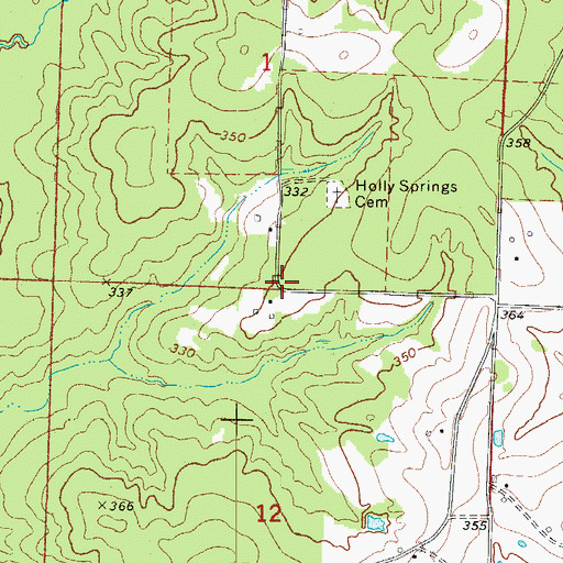 Topographic Map of Holly Springs School (historical), AR