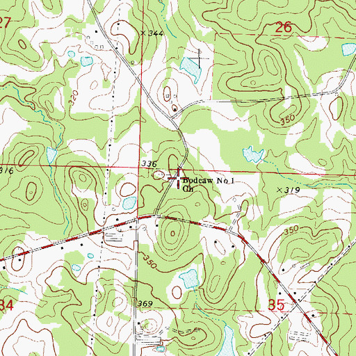 Topographic Map of Little Bodcaw School (historical), AR