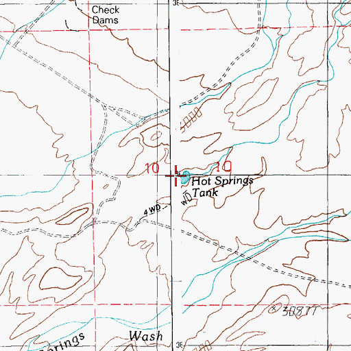Topographic Map of Hot Springs Tank, AZ
