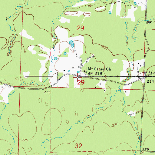 Topographic Map of Mount Canaan Church (historical), AR