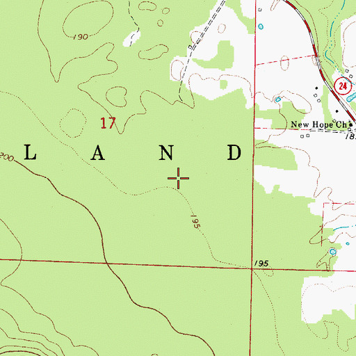 Topographic Map of New Hope School (historical), AR
