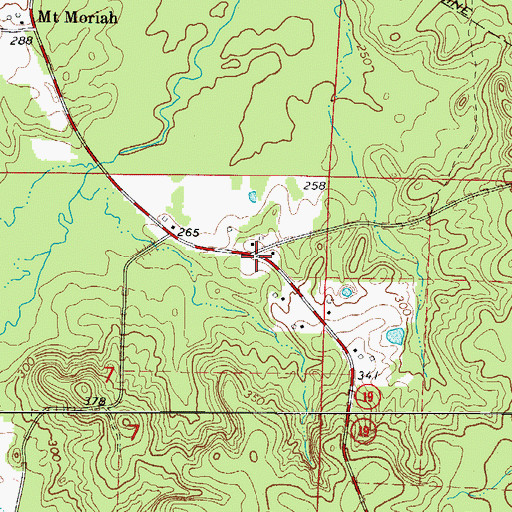 Topographic Map of New Mount Moriah (historical), AR