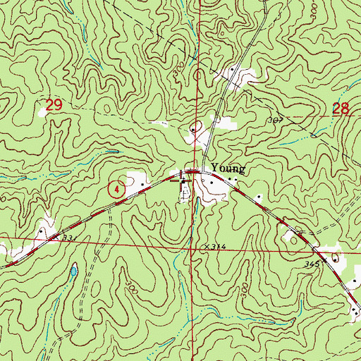 Topographic Map of New Salem Church, AR