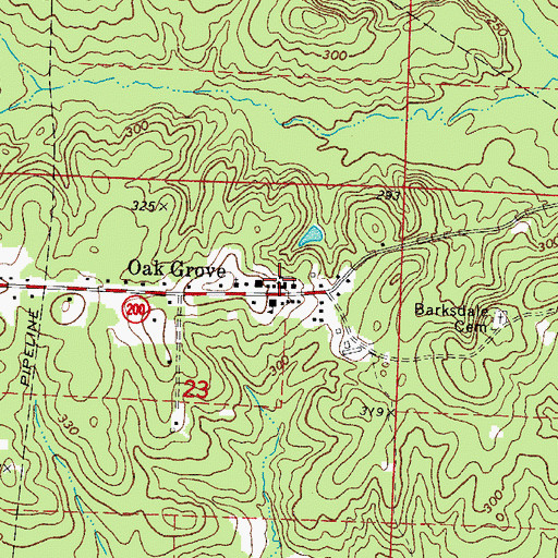 Topographic Map of Oak Grove School (historical), AR
