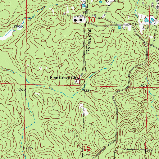 Topographic Map of Pine Grove School (historical), AR