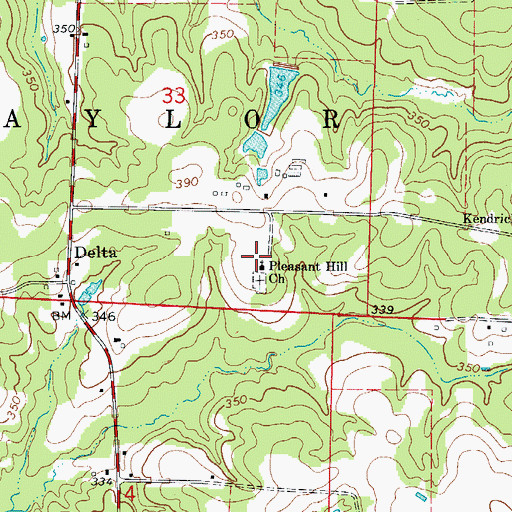 Topographic Map of Pleasant Hill School (historical), AR