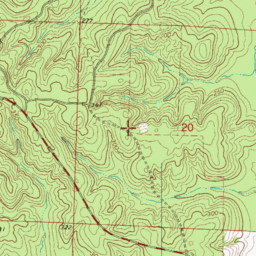 Topographic Map of Rocky Mound School (historical), AR