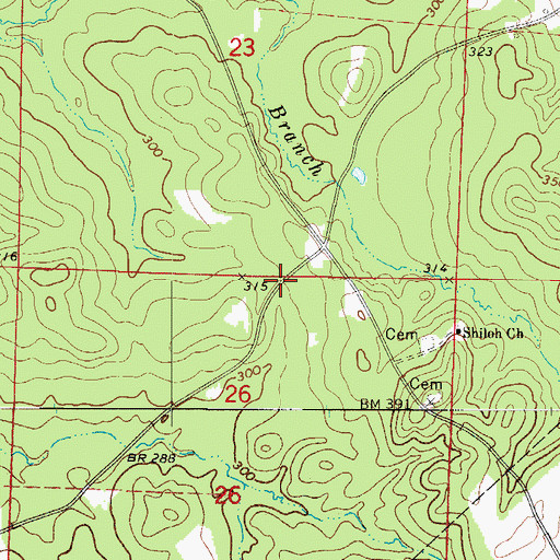 Topographic Map of Shiloh School (historical), AR