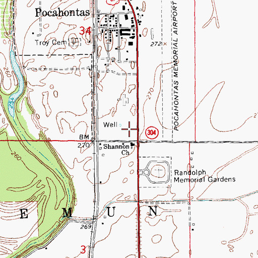 Topographic Map of East Gate Plaza Shopping Center, AR