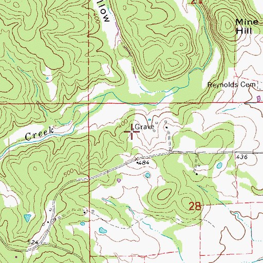 Topographic Map of Mosely Cemetery, AR