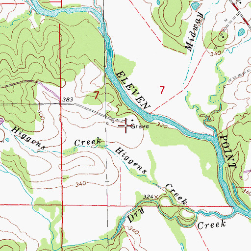 Topographic Map of Looney Cemetery, AR