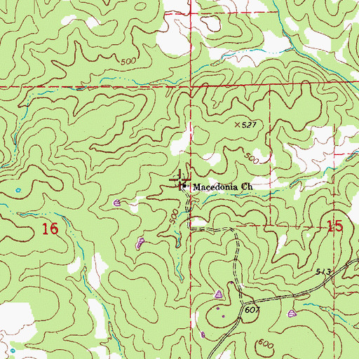 Topographic Map of Macedonia Cemetery, AR