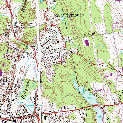 Topographic Map of Spruce Hill Trail, MA