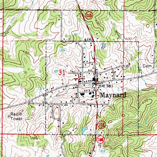Topographic Map of Maynard Elementary School, AR
