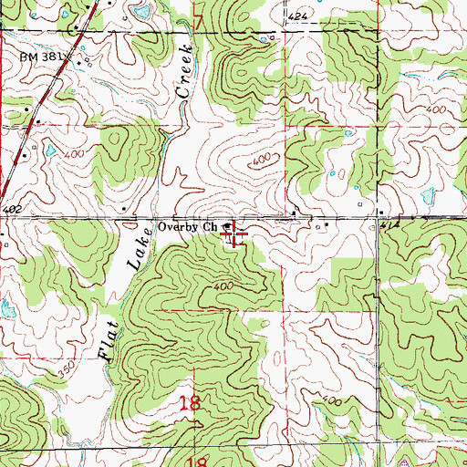 Topographic Map of Overby Cemetery, AR
