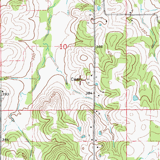 Topographic Map of Allen Cemetery, AR