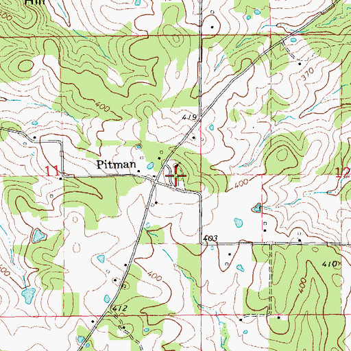 Topographic Map of Pitman Cemetery, AR