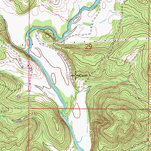 Topographic Map of Kuhn Cemetery, AR