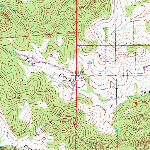 Topographic Map of Watervalley (historical), AR