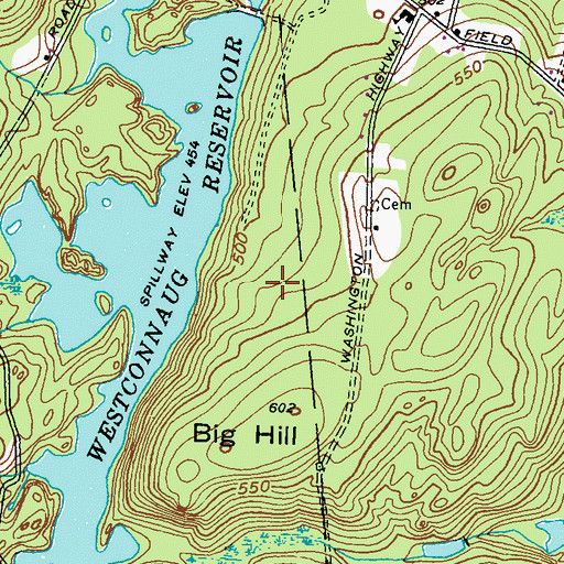 Topographic Map of Mill Pond Dam, MA