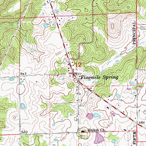 Topographic Map of Lorine, AR
