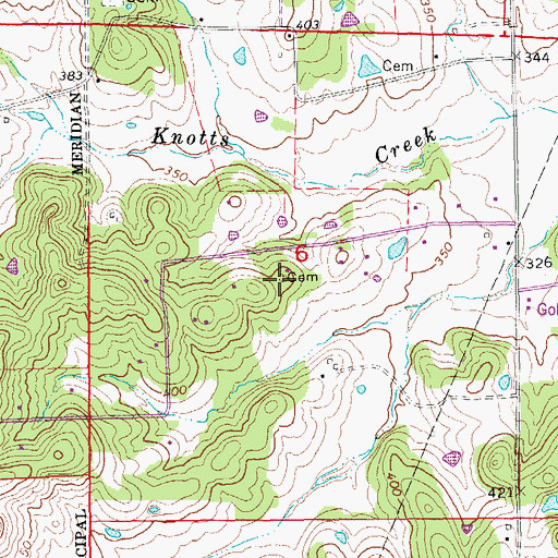 Topographic Map of Wilson Cemetery, AR