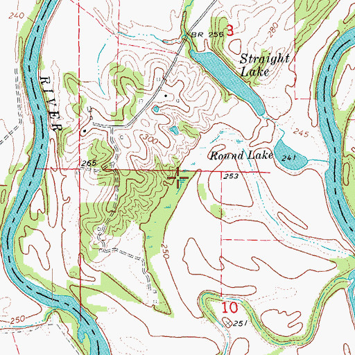 Topographic Map of Crooked Lake (historical), AR