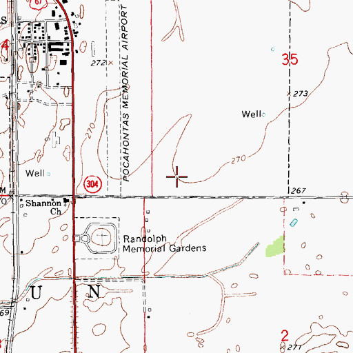 Topographic Map of Black River Vocational Technical School, AR