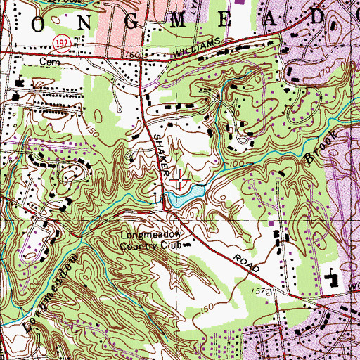 Topographic Map of Longmeadow Country Club Dam, MA