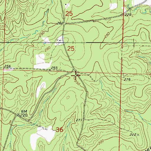 Topographic Map of Lackland (historical), AR