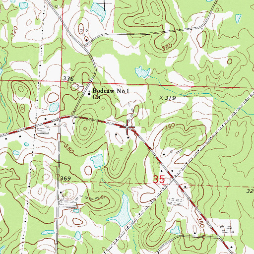 Topographic Map of Register (historical), AR