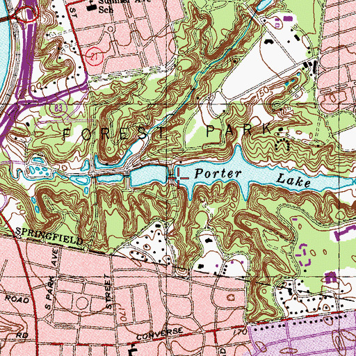 Topographic Map of Forest Park Upper Dam, MA