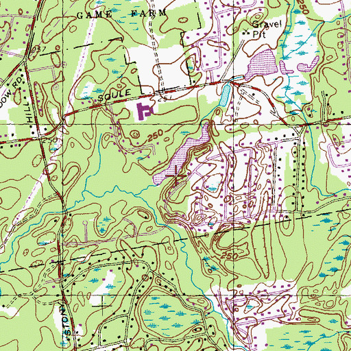 Topographic Map of Bennett Pond Dam, MA