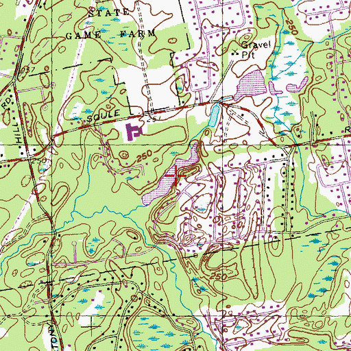 Topographic Map of Bennett Pond, MA