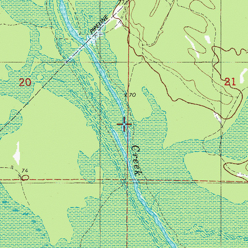 Topographic Map of Frank Lake, AR
