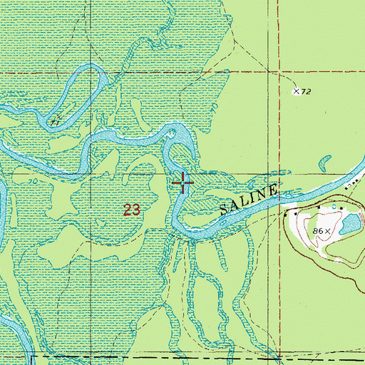 Topographic Map of Round Turn, AR